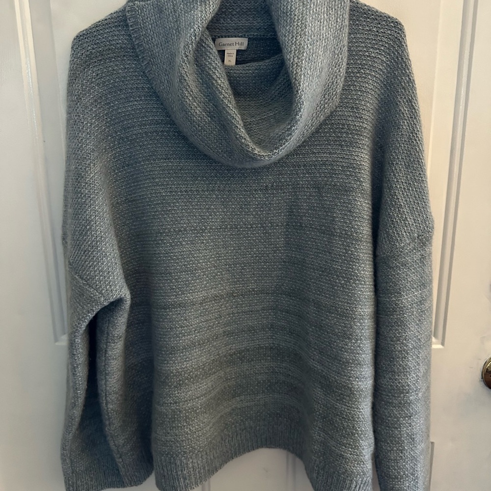 Garnet Hill Grayish bluish Cowl Neck
Cashmere Sweater Womens XL